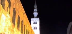 damas, la mosquée des Omeyades la nuit